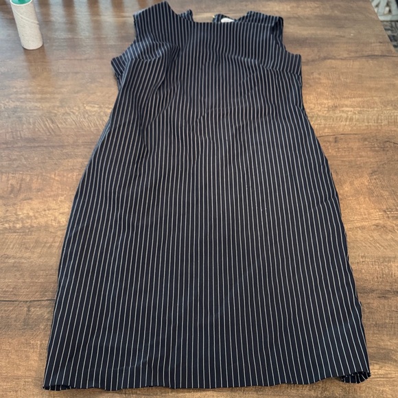 Calvin Klein Navy and White Striped Midi Dress - Picture 1 of 3